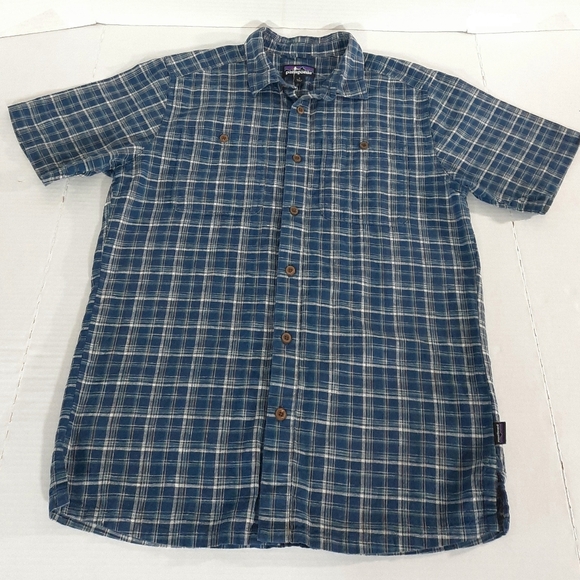 Patagonia Back Step Hemp Organic Cotton Plaid Short Sleeve Shirt - Picture 2 of 7